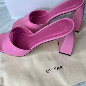 BY FAR Barbie Pink Mules